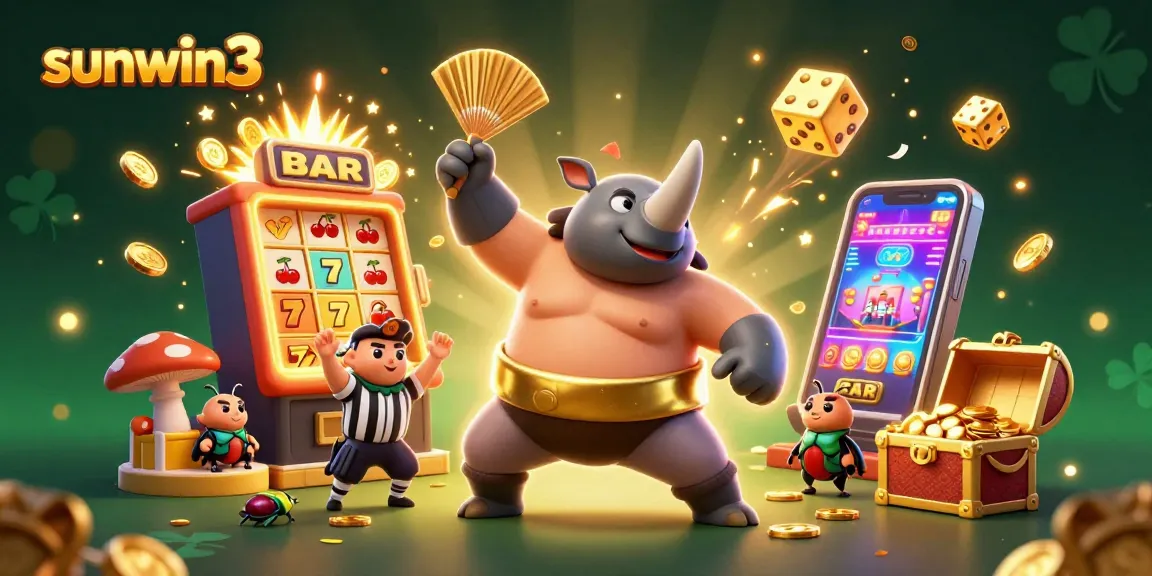 Experience thrilling gameplay with sunwin3, featuring a lively gambling scene complete with a unique sumo champion.